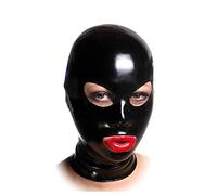 SMGZC Lattice Testa Coperchio,lattice maschere viso, Latex maschera per la testa Cappuccio in latex per Cosplay Party (nero,M)