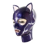 SMGZC Lattice Testa Coperchio,Lattice Maschere Viso Latex Maschera Per La Testa Cappuccio In Latex Per Cosplay Party Club,Apertura lampo (L)