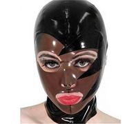 SMGZC Lattice Testa Coperchio Sexy Gomma Maschere Viso Cosplay Maschera per la Testa,Cappuccio in Latex per Giochi Party gioco di ruolo (Nero,2XL)