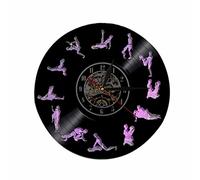 SMGZC Orologio da Parete a LED per Il Sesso, Muto, Vintage Record Nero Orologio a Muro,La creatività dell'orologio da Parete adorna Il Tempo delle Posizioni sessuali,12 Pollici