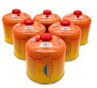 SMH LINE® 6 cartucce a vite butano da 500 g, filettatura universale 7/16, cartuccia a gas, cartuccia valvola EN 417, con filettatura Bunsen, bruciatore a propano Mix fornello da campeggio, fornello a
