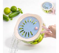 Smhsailw 1 colino in plastica con coperchio di sfiato regolabile, blu | Contenitore per conservare prodotti da frigorifero, contenitore organizer per alimenti, vassoio multiuso per verdure, frutta