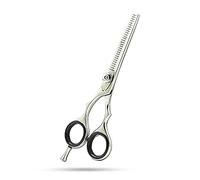 SMI - 5,5" Forbici per sfoltire mancini, Forbice per sfoltire i capelli, Forbici dentate, Forbice capelli, Forbici barbiere acciaio inox