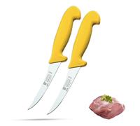 SMI 5 pollici Set di 2 Coltello Disosso curvo, Coltello per Disossare Professionale, Coltelli Carne, Coltelli da Disosso, Coltello Disossatore, con lama flessibile - Solingen Made in Germany