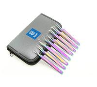 SMI 8 pezzi Kit Pinzette per ciglia volume punta curvo e dritto, Pinzette per extension ciglia professionali, Ciglia finte, 3D-6D, Pinzette di precisione acciaio inossidabile (Multicolore)