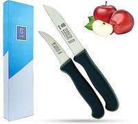 SMI Coltelli da Frutta e Spelucchino Set 2 pezzi, nero - Coltello per verdure e spelucchini, Coltelli da Cucina Acciaio Inossidabile Coltello multiuso, Solingen Germania