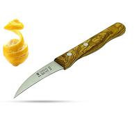 SMI - Solingen Spelucchino Curvo Coltello Verdure Professionale Coltello Frutta - Manico in legno d'ulivo - Made in Germany