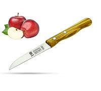 SMI Spelucchino Solingen Coltello da Cucina Dritto 8 cm Manico in Legno d'Olivo Spelucchino per Frutta e Verdura Made in Germany