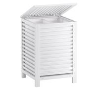 SMIBUY doppio cesto per biancheria con coperchio, cesto per biancheria in bambù da 120 litri con sacchetto di fodera rimovibile per lavanderia, bagno, camera da letto (bianco)