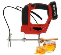 Smielatore Elettrico Portatile Senza Fili per api, Design Senza Fili, 20 V 2700 Giri/min con batterie Ricaricabili e Speciale Morsetto a Nido d'Ape, scuotitore Elettrico per telaini Red