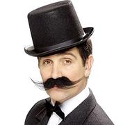 SMIFFYS Baffi da investigatore delle vecchie storie inglesi, nero cespuglioso, auto-adesivo