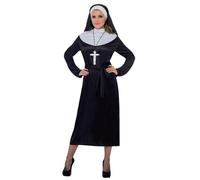 Donna Bianco Nero Halloween Compleanno Addio Al Nubilato Costume Uniforme Suora