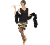 Donna con Frangia Perline Costume Charleston 1920's Vestirsi Moda Divertente