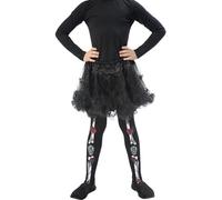 SMIFFYS Collant Giorno dei morti per bambini, Neri, età 6-12