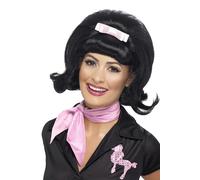 Smiffys 50s Flicked Beehive Bob, Black
