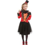 Smiffys 52169L Deluxe Ringmaster Costume, Girls, Red