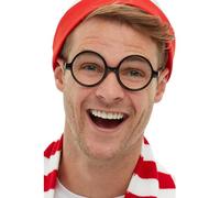 Smiffys 52347 - Occhiali da sole con licenza ufficiale Where's Wally, unisex, per adulti, colore: nero, taglia unica