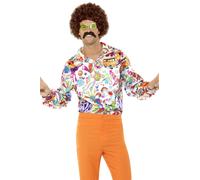 SMIFFYS Camicia da uomo Groovy anni '60, multicolore