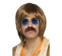 60s 1960s 70s Uomo Hippy Cantante Costume Parrucca Kit Da Smiffys