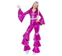 SMIFFYS Costume Dancing Dream anni '70, rosa, include tuta allacciata