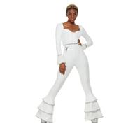 Smiffys 70s Deluxe Glam Costume, White (Size XS)