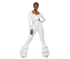 Smiffys 70s Deluxe Glam Costume, White (Size XS)