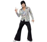 Smiffys 70s Retro Costume, Black (Size XL)