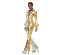 Smiffy's Costume anni '70 Super Chic Oro e argento – Tuta intera con cintura M