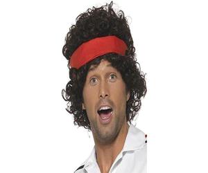 Smiffys 80s Tennis Ace Wig, Brown