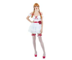 Smiffys 81003 Annabelle - Mini abito da donna, colore: bianco e rosso