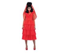 Smiffys 81007 Beetlejuice, Lydia Bride Costume, Donna, Rosso