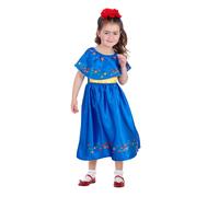 SMIFFYS Costume da artista Frida, bambini, con vestito e fascia Halloween, Carnevale