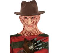 Adulto Halloween Autorizzato Freddy Krueger Costume Cappello Fedora Marrone Da