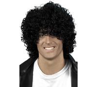 1980'S Nero Afro Effetto Bagnato Parrucca Adulto Da Smiffys Costume Nuovo Dancer