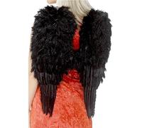 Smiffys Ali da angelo con piume, nere, 50cmx60cm / 20inx24in Halloween