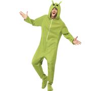 SMIFFYS Costume Alieno, Verde, comprende Tuta Intera con Cappuccio Halloween