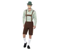 SMIFFYS Costume bavarese alpino, Verde e marrone, con camicia e Lederhosen