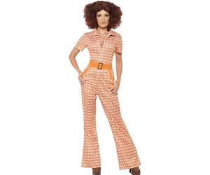 Smiffys Authentic 70s Chic Costume, Orange (Size X1)