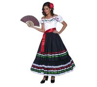 Smiffys Authentic Western Sexy Senorita Costume, Black & W (Size S)