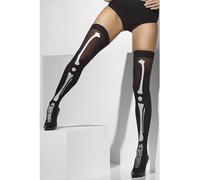 Adulti Nero Scheletro Costume Halloween Accessorio Opaco Autoreggenti