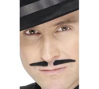 Falso Nero Sottile Trafficone Baffi Finti 20s 40s Pilota WW2 Gangster Da Costume