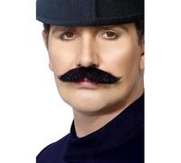 SMIFFYS Baffi poliziotto inglese delle vecchie storie inglesi, neri, Auto-adesivi