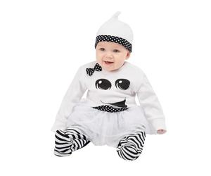 SMIFFYS Bambina fantasma per bebè, Bianco e Nero, Tutto in uno con tutù e cappello