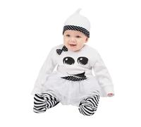 SMIFFYS Bambina fantasma per bebè, Bianco e Nero, Tutto in uno con tutù e cappello Halloween