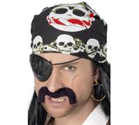 SMIFFYS Bandana da pirata con teschio e ossa incrociate stampate