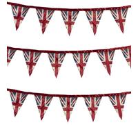 Smiffys Bandierine in tessuto Union Jack, Stampa stile vintage, 3 metri, satinato