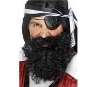 Pirata Bucaniere Barba da Uomo Adulto Smiffys Accessorio per Costume - Nero