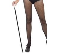 SMIFFYS Bastone per ballare stile anni '20, nero con punta bianca, lunghezza, 80cm / 31in Halloween, Carnevale