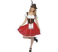 Smiffys Bavarian Wench Costume, White & Red (Size S)