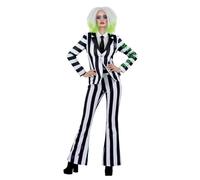 Smiffys Beetlejuice - Vestito da bambino con gonna con orlo immerso, strisce bianche e nere con dettagli stampati di scarabeo, licenza ufficiale, costume di Halloween Warner Brothers, perfetto per